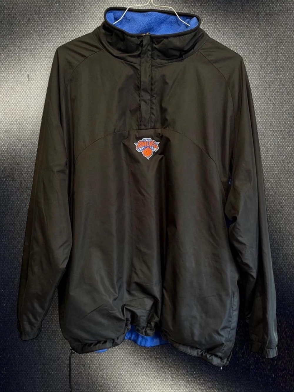 Vintage NY Knicks Reversible Pullover Jacket / Fleece Lined Windbreaker